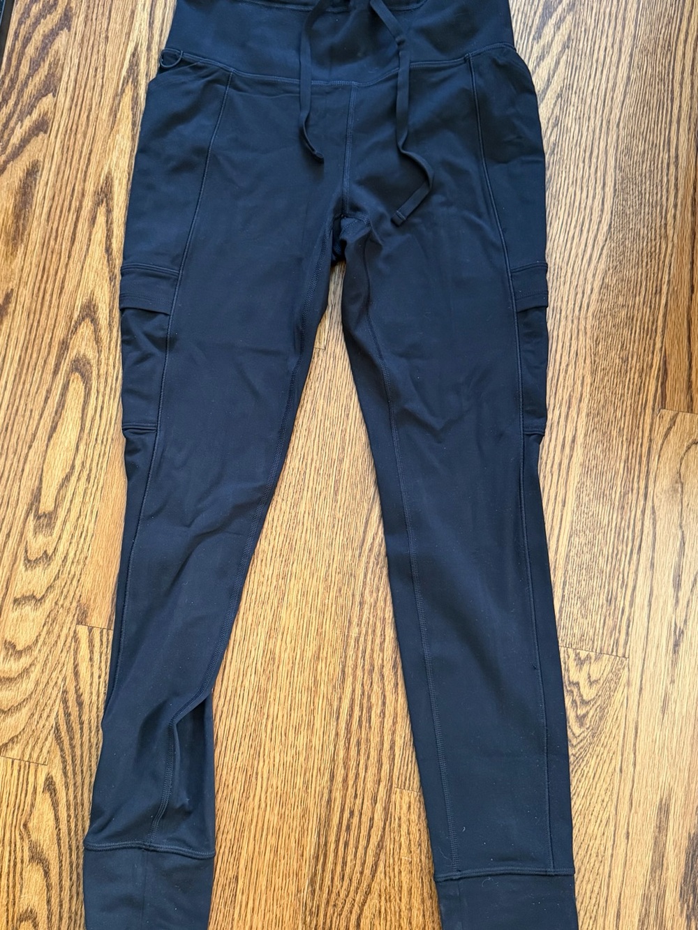 Athleta Black Cargo Jogger Pants with Drawstring Waist